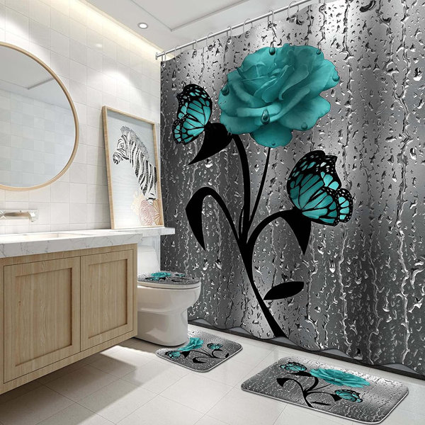 Red Barrel Studio® Cygni Vinyl Floral Shower Curtain Wayfair